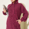 Hooded Dress with Pocket Details Purple - Image 2