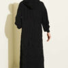 Hooded Dress with Pocket Details Black - الصورة 3