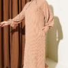 Hooded Pocket Knit Dress Camel