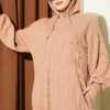 Hooded Pocket Knit Dress Camel - immagine 2