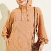 Hooded Pocket Knit Dress Latte – Image 2