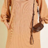 Hooded Pocket Knit Dress Latte – Image 4