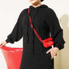 Hooded Pocket Knit Dress Black – Bild 2
