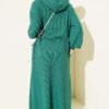 Hooded Pocket Knit Dress Green - Image 3