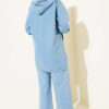 Hooded Zip-Up Denim Two-Piece Set with Pockets Light Blue - Afbeelding 3