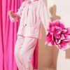 Hooded Jogger Set with Pullover and Pants Pink