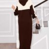 Hooded Sport French Terry Dress Two-Piece Set Brown - immagine 8