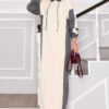 Hooded Sport French Terry Dress Two-Piece Set Ecru – Bild 7