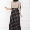 Square Pattern Scuba Skirt Black – Image 3