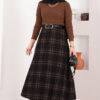 Square Pattern Scuba Skirt Black – Image 7