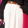 Square Belted Wide-Leg Trousers White - Image 4