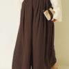 Square Belted Wide-Leg Trousers Chestnut