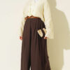 Square Belted Wide-Leg Trousers Chestnut - Image 2