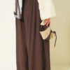 Square Belted Wide-Leg Trousers Chestnut - Image 3
