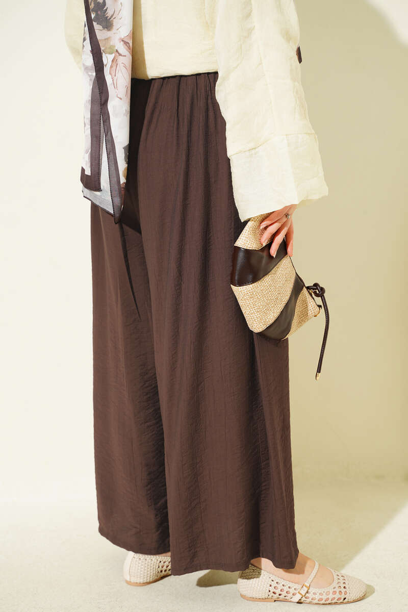 Square Belted Wide-Leg Trousers Chestnut - Image 3