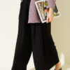 Square Belted Wide-Leg Trousers Black