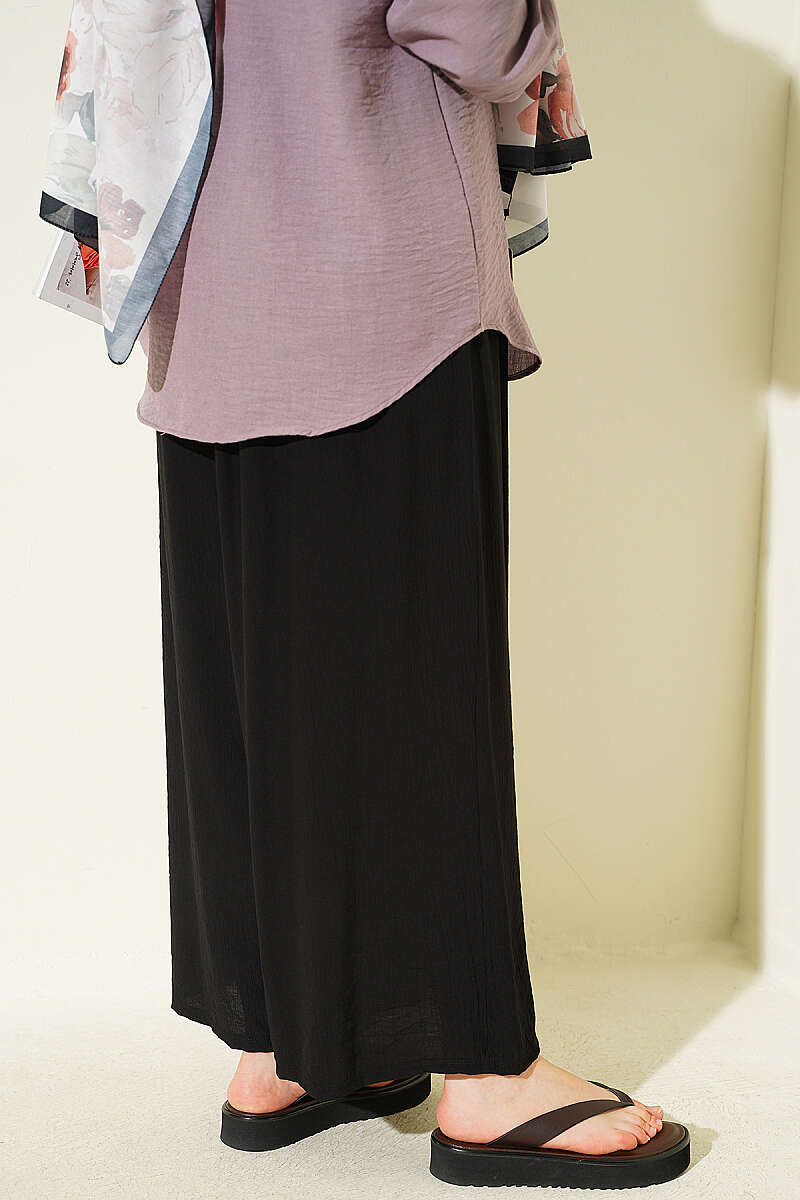 Square Belted Wide-Leg Trousers Black - Image 3