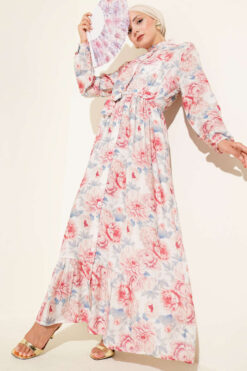 Complex Floral Dress Blue
