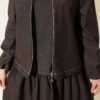 Layered Dress with Jacket Denim Two-Piece Set Dark Brown – Bild 4