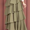 Tiered Ruffled Hem Midi Skirt - Afbeelding 2