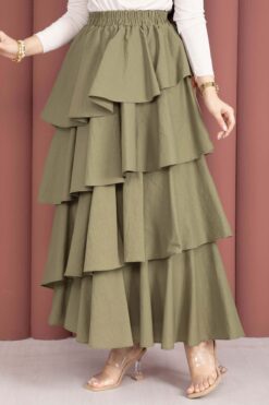 Alternative view of Tiered Ruffled Hem Midi Skirt
