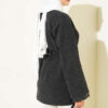 Houndstooth Leather Drawstring Hem Embellished Tunic Anthracite - Image 3