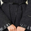 Houndstooth Leather Drawstring Hem Embellished Tunic Anthracite - Image 4