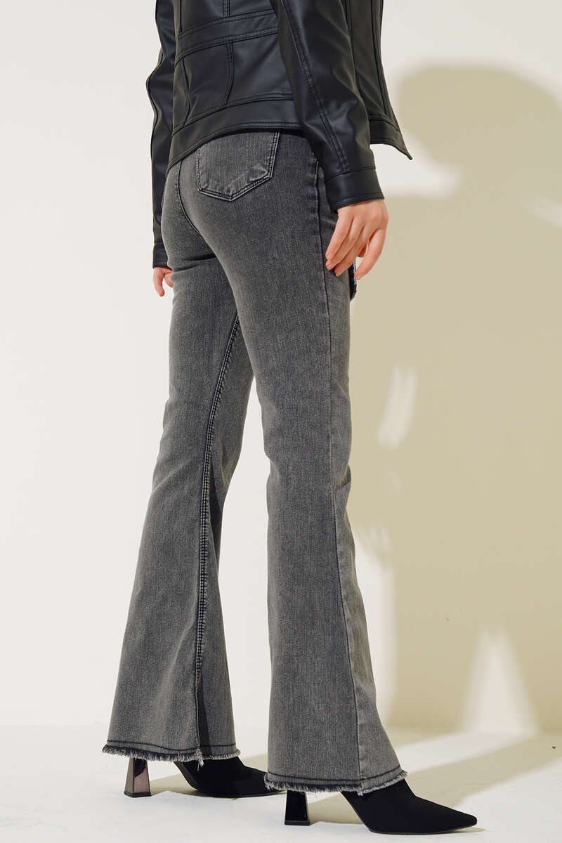 Belted Flared Jeans Midnight Black - Image 3