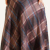 Belted Plaid Flared Skirt Brown - Image 4