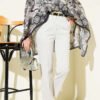 Belted Zippered Slim Pants Grey