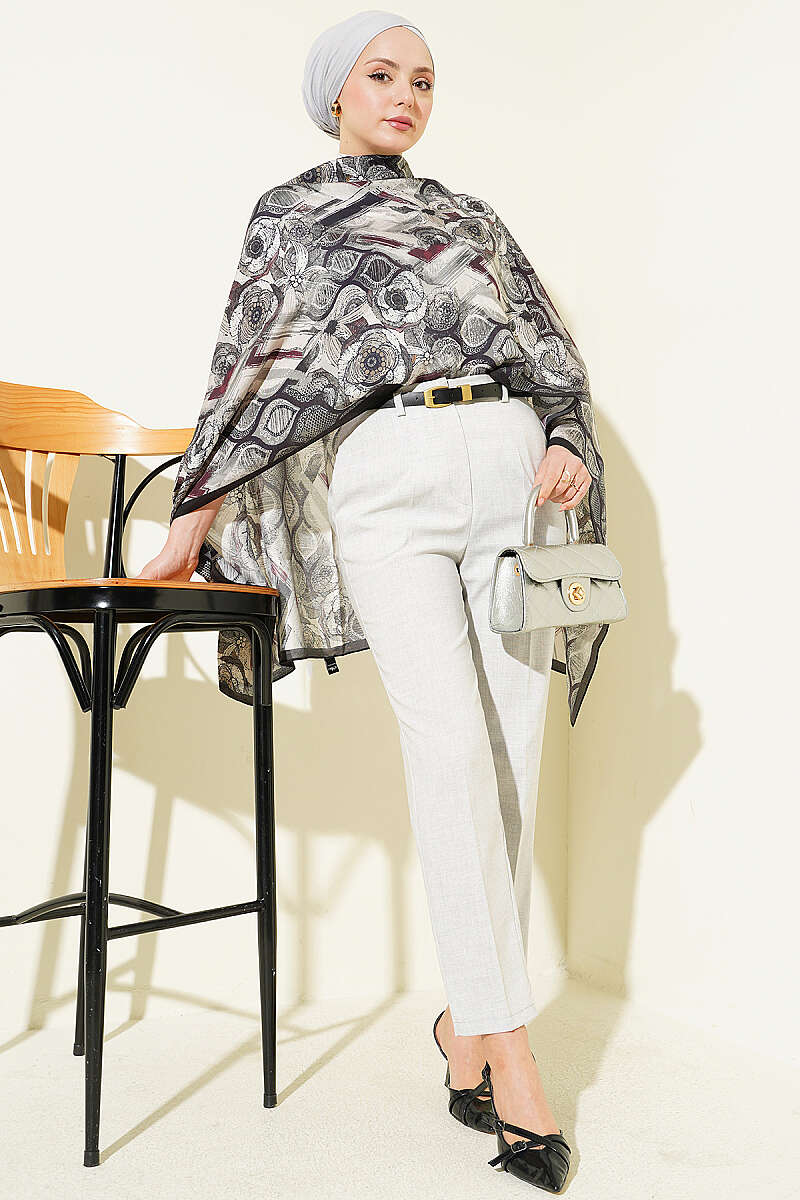 Belted Zippered Slim Pants Grey - immagine 2