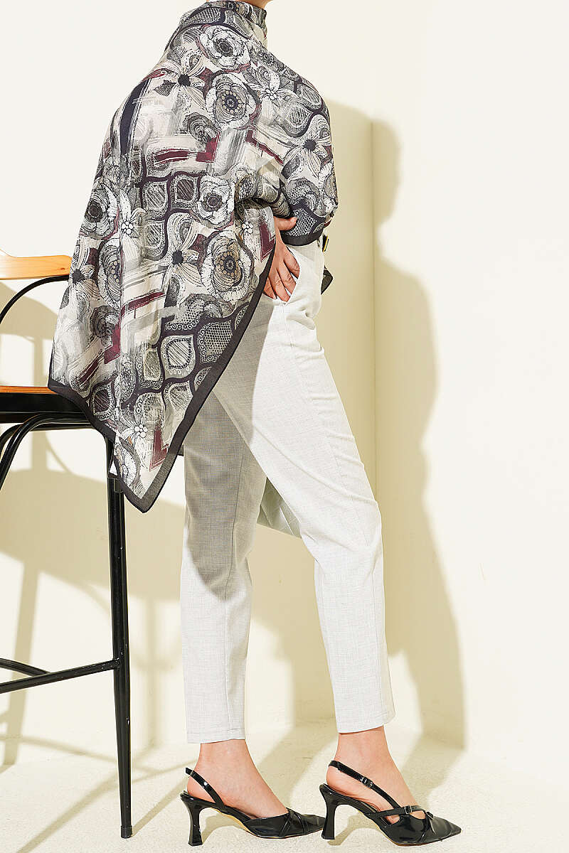 Belted Zippered Slim Pants Grey - immagine 3