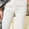 Belted Zippered Slim Pants Grey - immagine 4