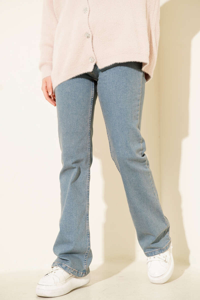 Belted Flare Jeans Light Blue - immagine 2