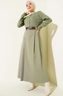 Alternative view of Belted Pleated Flared Skirt Hazel