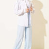 Self-Patterned Elastic Waist Pants Ice Blue - Image 2