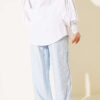 Self-Patterned Elastic Waist Pants Ice Blue - Image 3