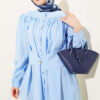 Shirt with Self-Tie Detail Blue