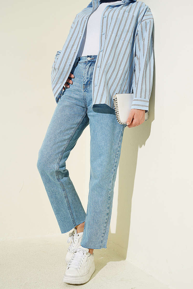 Cut Slim Fit Stretchy Denim Pants Light Charcoal
