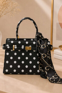 Alternative view of Key Detail Shoulder Bag with Scarf Black