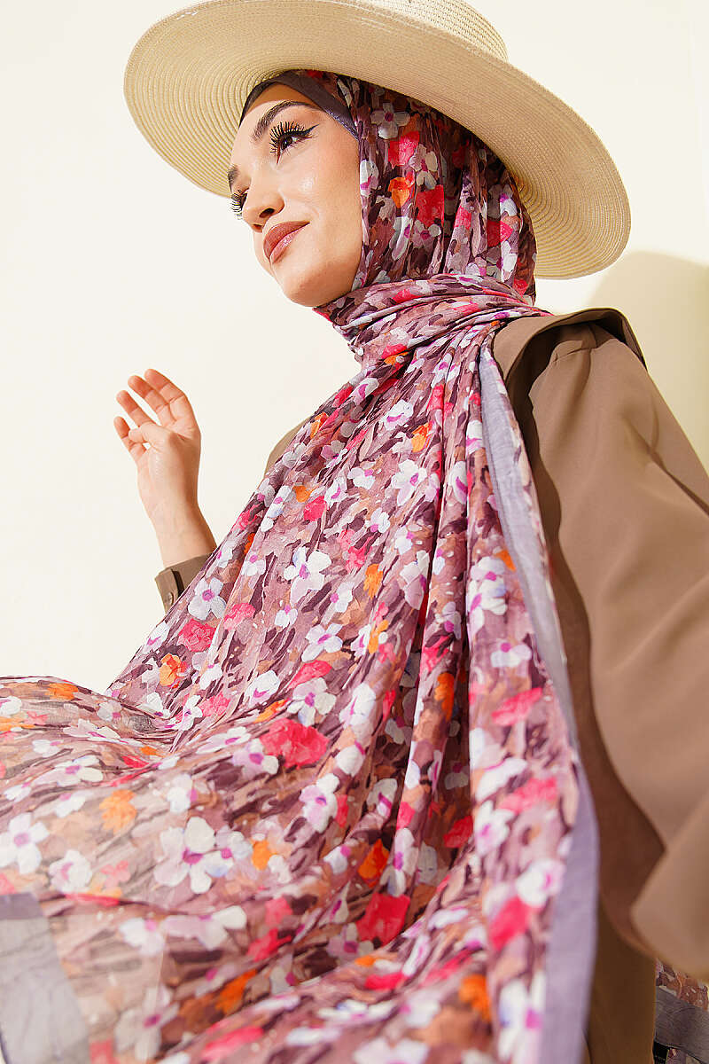 Wildflower Series Bamboo Crinkle Scarf Slate Grey