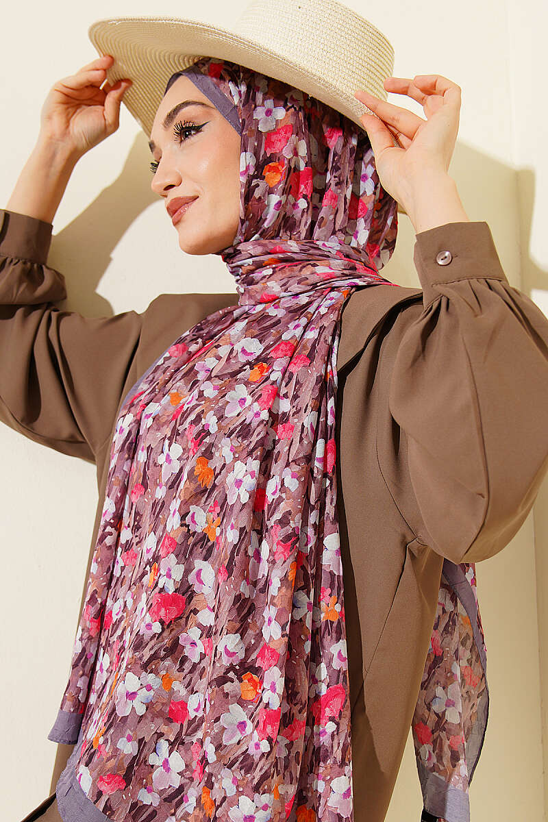 Wildflower Series Bamboo Crinkle Scarf Slate Grey - Image 2