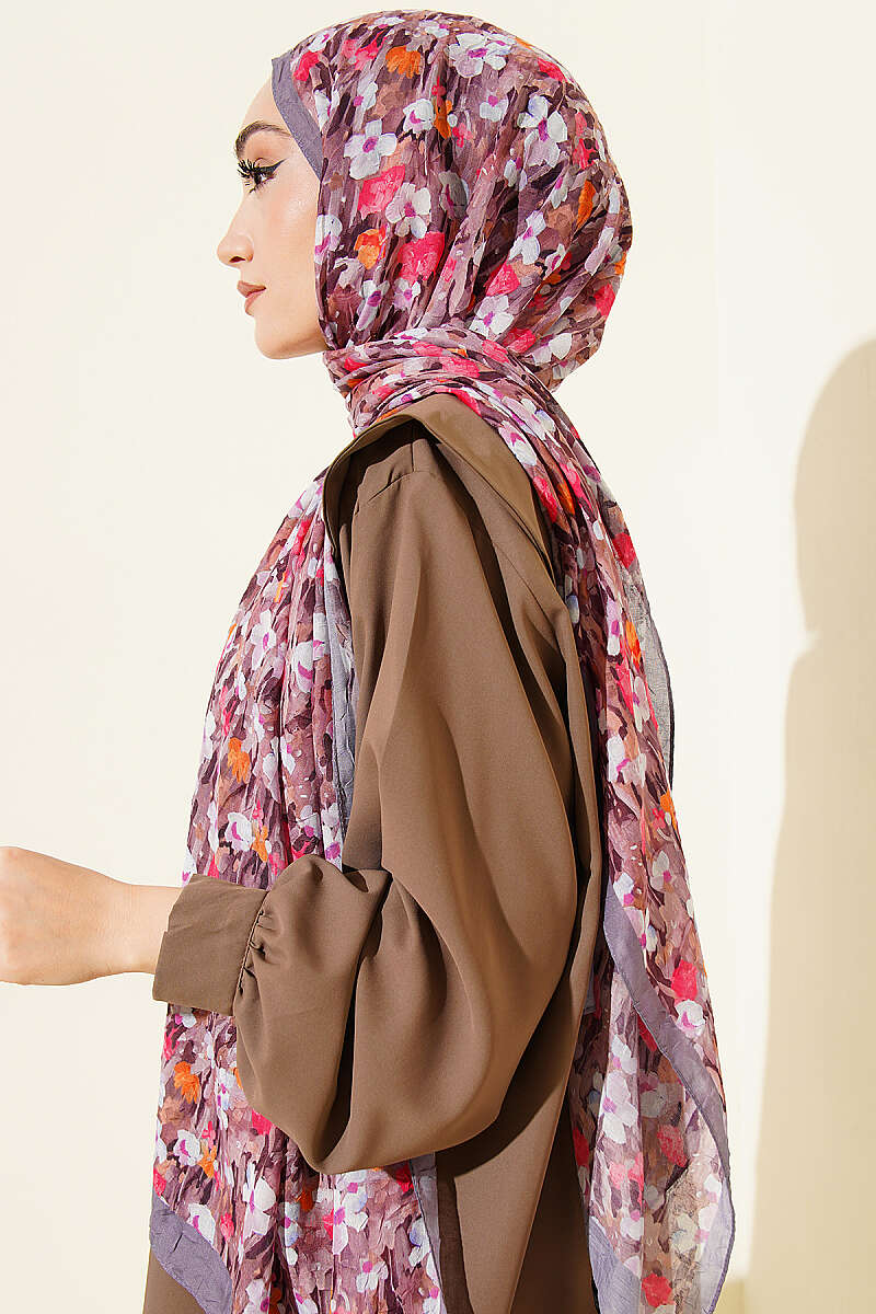 Wildflower Series Bamboo Crinkle Scarf Slate Grey - Image 3
