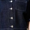 Short Sleeve Jacket Denim Two-Piece Set Dark Navy - immagine 4
