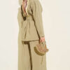 Sleeve Pleated Gold Button Two-Piece Set Hazel – Bild 3
