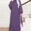 ⁦Organza Sleeve Modest Evening Dress Lilac⁩ - الصورة ⁦3⁩