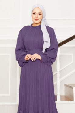Alternative view of Organza Sleeve Modest Evening Dress Lilac