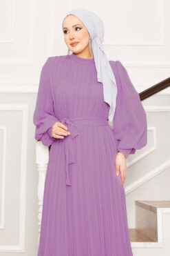 Alternative view of Organza Sleeve Modest Evening Dress Pink