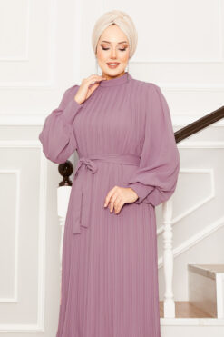 Alternative view of Organza Sleeve Modest Evening Dress Powder Pink