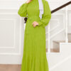 Organza Sleeve Modest Evening Dress Green - Imagen 4